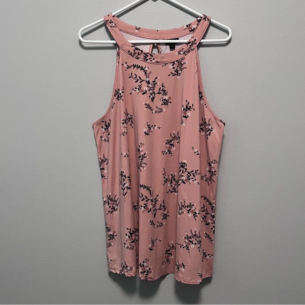 Torrid Dusty Pink Floral High Neck Tank Top Size 1X